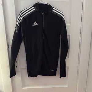Adidas Men’s Black Windbreaker with Signature Stripes